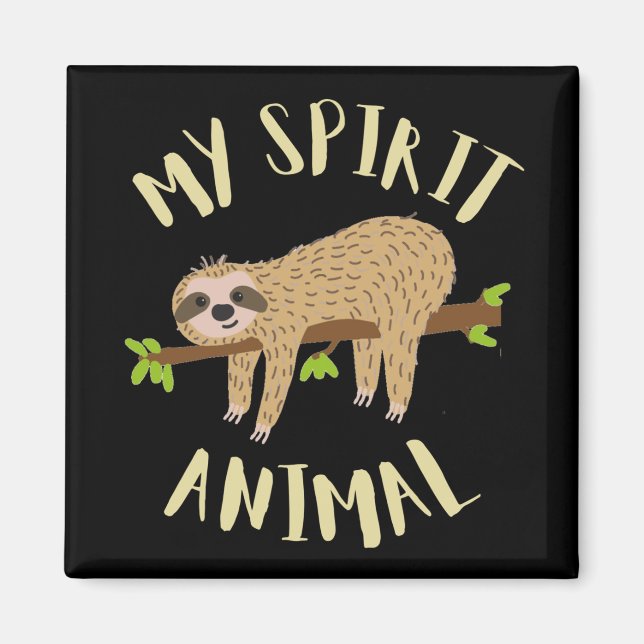 Imã ímã de preguiça meu animal espiritual (Frente)
