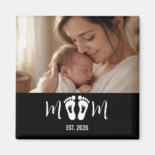 Imã Ímã de Presente de Foto de Pegadas do Bebê Estabel