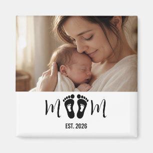 Imã Ímã de Presente de Foto de Pegadas do Bebê Estabel