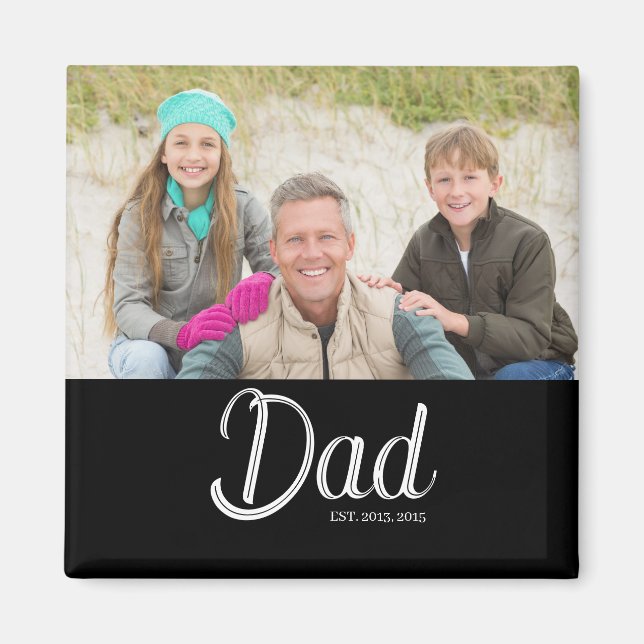 Imã Ímã de Presente de Foto do Papai Estabelecido (Frente)