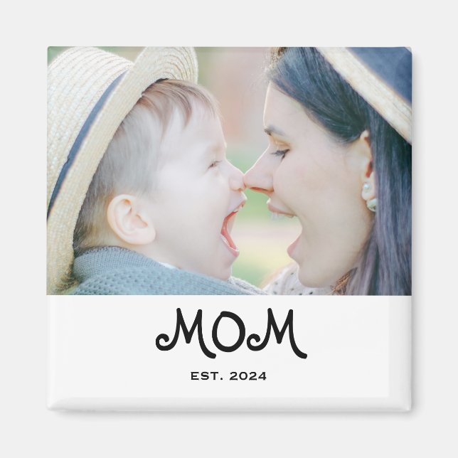 Imã Ímã de Presente de Foto Estabelecida da Mamãe (Frente)