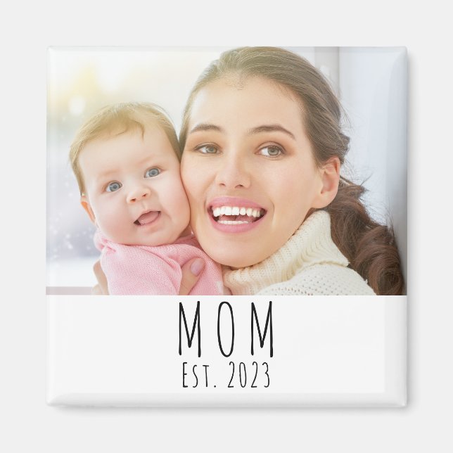 Imã Ímã de Presente de Foto Estabelecida pela Mãe (Frente)
