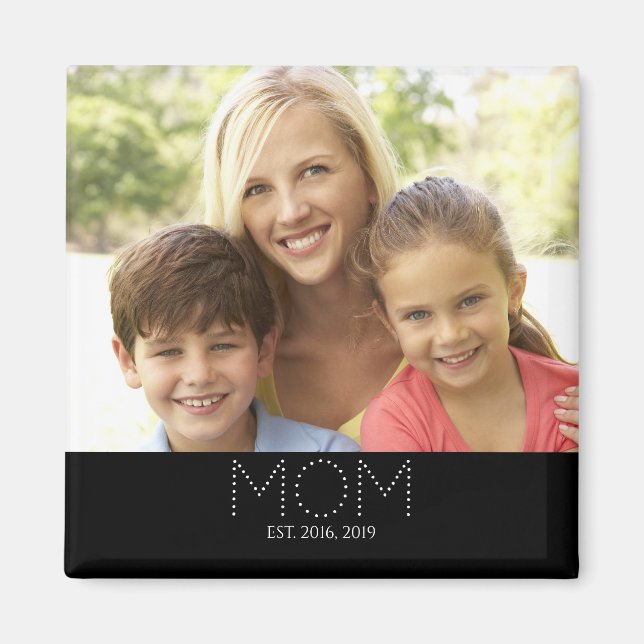 Imã Ímã de Presente de Foto Estabelecida pela Mamãe (Frente)