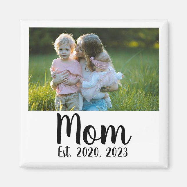Imã Ímã de Presente de Foto Estabelecida pela Mamãe (Frente)