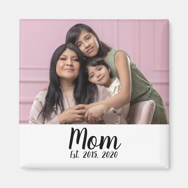 Imã Ímã de Presente de Foto Estabelecida pela Mamãe (Frente)