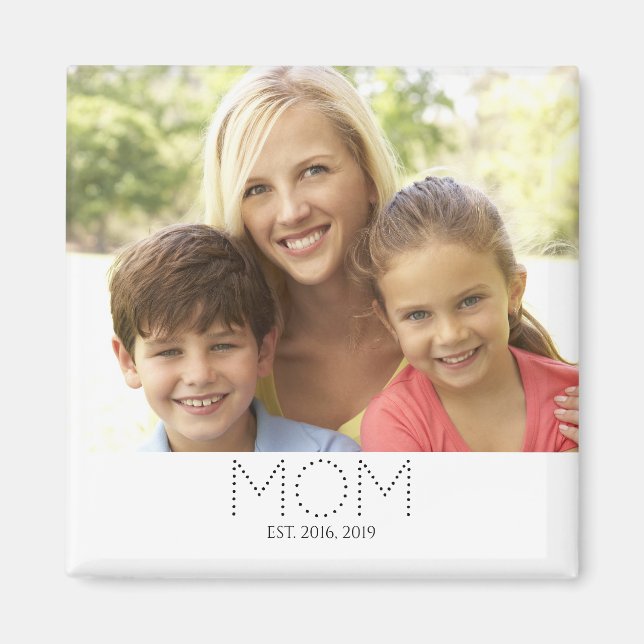 Imã Ímã de Presente de Foto Estabelecida pela Mamãe (Frente)