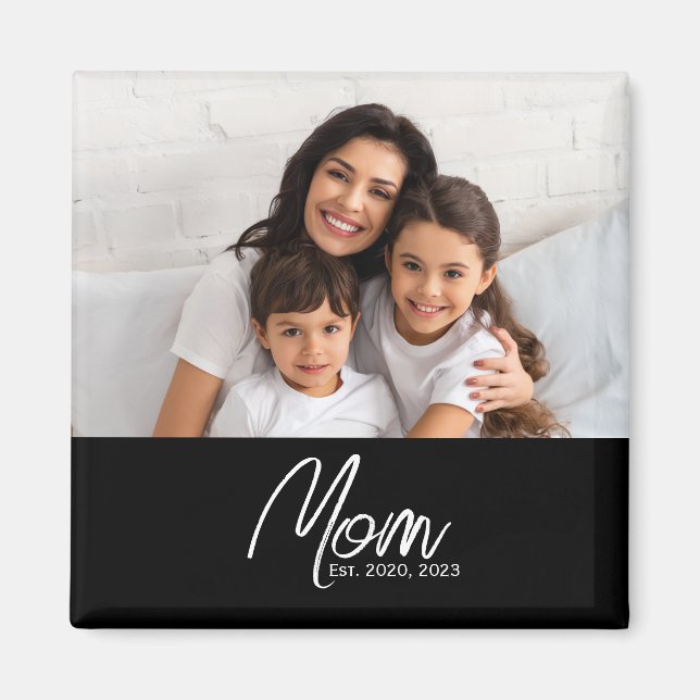 Imã Ímã de Presente de Foto Estabelecida pela Mamãe (Frente)