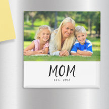 Ímã de Presente de Foto Estabelecida pela Mamãe