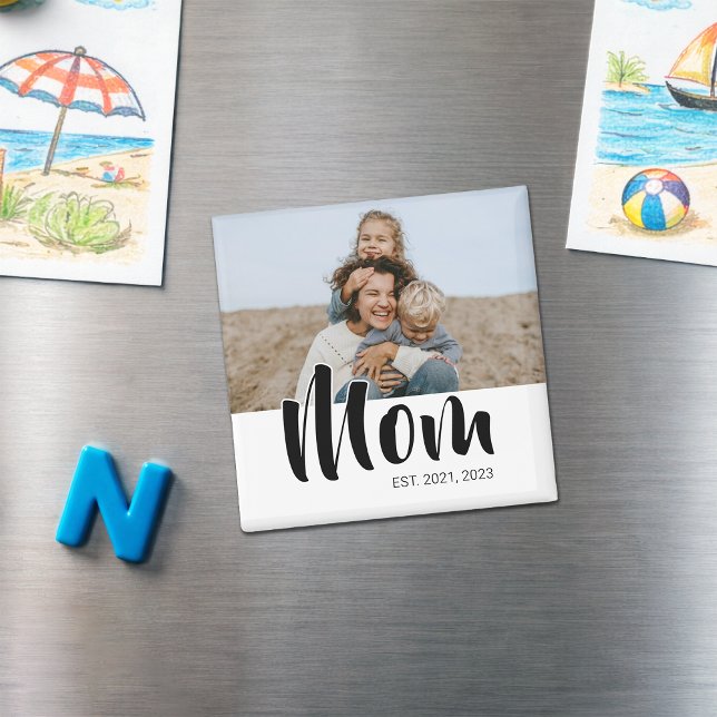 Imã Ímã de Presente de Foto Estabelecida pela Mamãe (Mom Established Photo Gift Magnet)