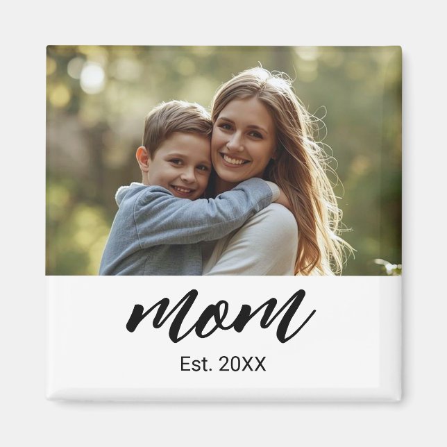 Imã Ímã de Presente de Foto Estabelecida pela Mamãe (Frente)