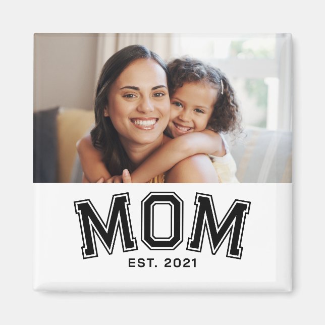 Imã Ímã de Presente de Foto Estabelecida pela Mamãe (Frente)
