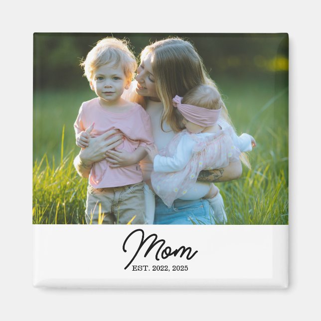 Imã Ímã de Presente de Foto Estabelecida pela Mamãe (Frente)