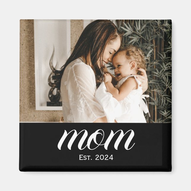 Imã Ímã de Presente de Foto Estabelecido pela Mamãe (Frente)