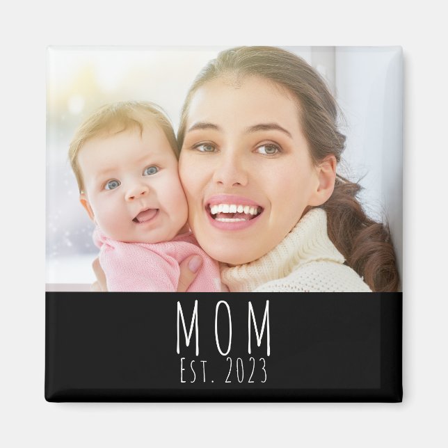 Imã Ímã de Presente de Foto Estabelecido pela Mamãe (Frente)
