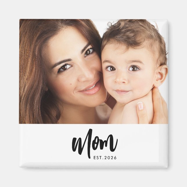 Imã Ímã de Presente de Foto Estabelecido pela Mamãe (Frente)