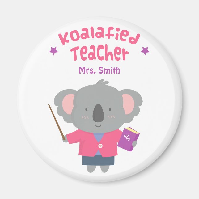 Imã Ímã de Professor Ursinho Koala Humor Engraçado (Frente)