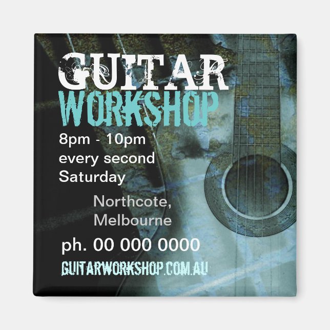 Imã Ímã de Promoção de Oficina de Guitarra de Música (Frente)