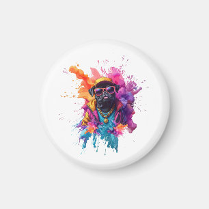 Imã "Ímã de Pug Grafite - Cachorro de Arte Urbana na G