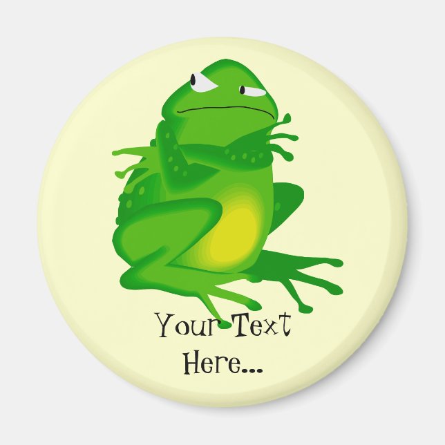 Imã Ímã de Rã Verde Irritada Personalizado (Frente)