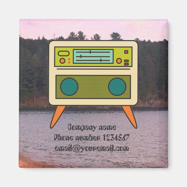 Imã Ímã de Rádio Retro Editável para Marcas (Frente)