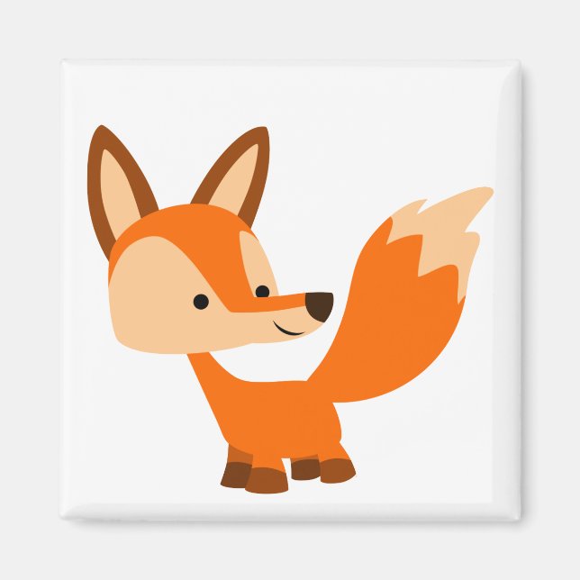 Imã Ímã de Raposa de Desenho Animado Fofo e Amigável (Frente)