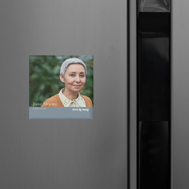 Imã Ímã de Recordação de Foto Elegante Moderno (Modern Elegant Remembrance Photo Keepsake Magnet)