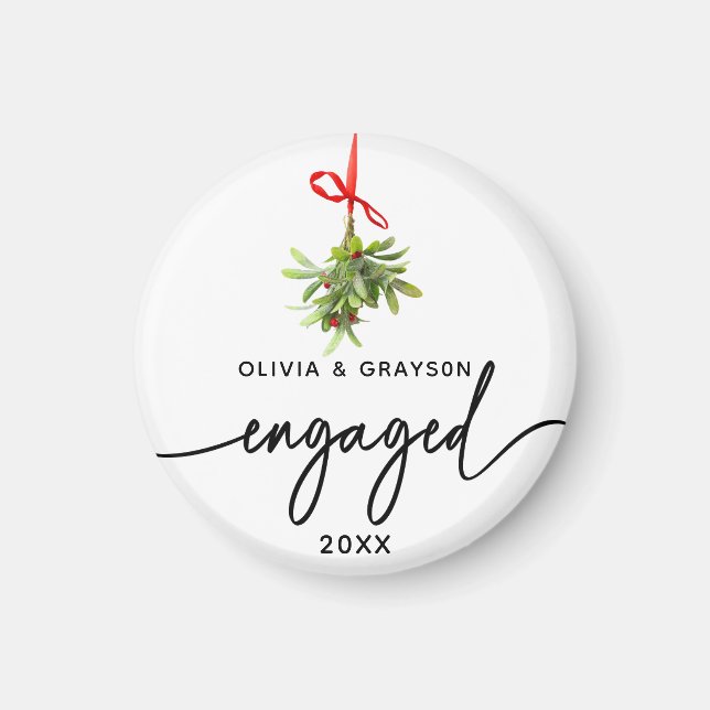 Imã Ímã de Recordação de Noivado com Musgo Redondo (Frente)