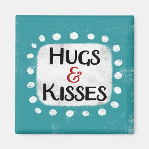 Imã Ímã de Refrigerador de Hugs e Kisses