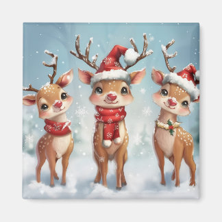 Imã Ímã de Rena de Natal Fofo