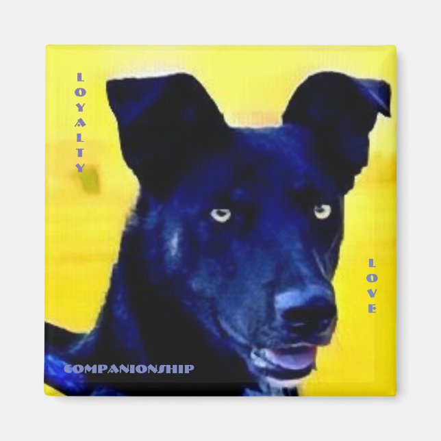 Imã Ímã de Rosto de Cachorro Leal (Frente)