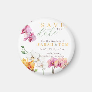 Imã Ímã de Save the Date Floral de Orquídea