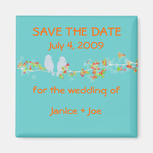Imã Ímã de Save the Date pombinhos de amor