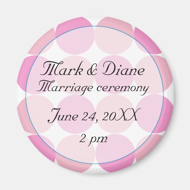 Imã Ímã de Save the Date Rosa (Frente)