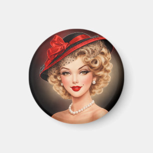 Imã Ímã de Senhora Pin-Up Glamour Vintage
