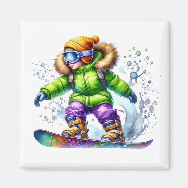 Imã Ímã de Snowboarder (Frente)