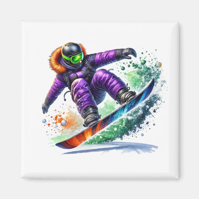 Imã Ímã de Snowboarder (Frente)