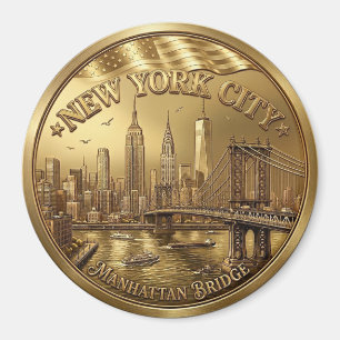 Imã Ímã de Souvenir da Ponte de Manhattan da Cidade de