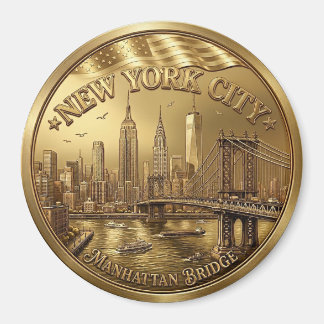 Imã Ímã de Souvenir da Ponte de Manhattan da Cidade de