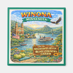 Imã Ímã de Souvenir de Winona, MN Minnesota