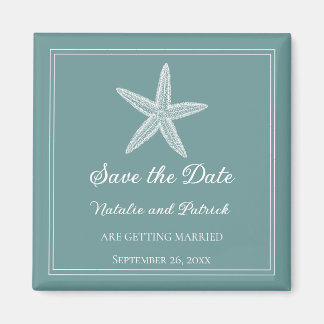 Imã Ímã de Teal Starfish para Salvar a Data