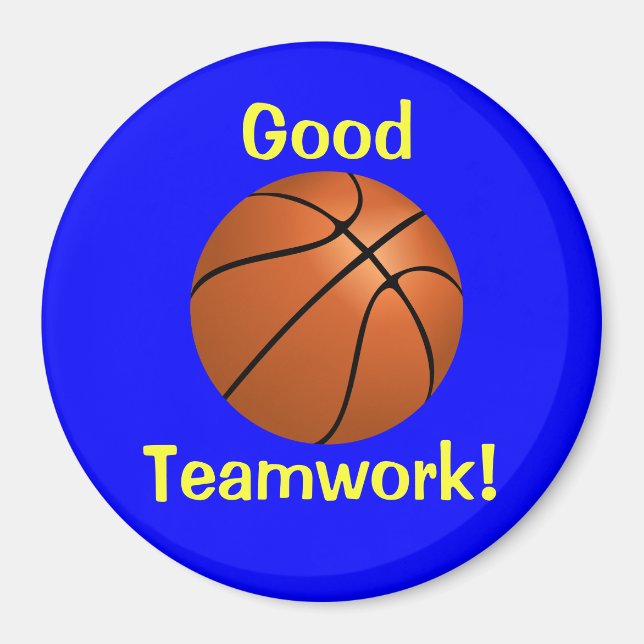 Imã Ímã de Trabalho em Equipe de Basquete (Frente)