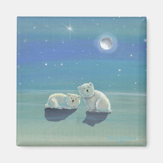 Imã Ímã de Urso Polar Fofo (Frente)
