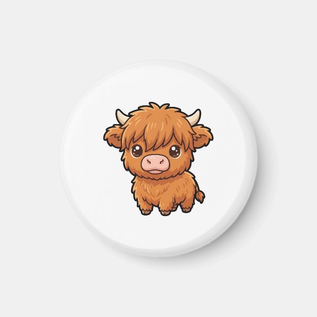 Imã Ímã de Vaca das Terras Altas de Bebê Fofo (Frente)