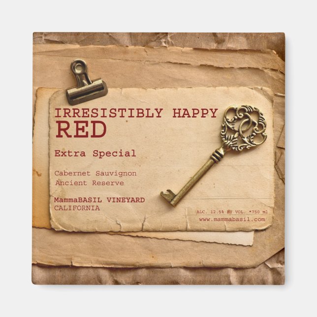 Imã Ímã de Vinho Tinto Irresistivelmente Feliz! (Frente)