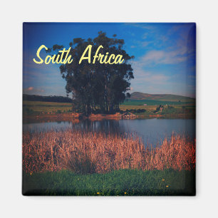 Imã Ímã de Vista Paisagística de Árvores e Lagoa na Áf