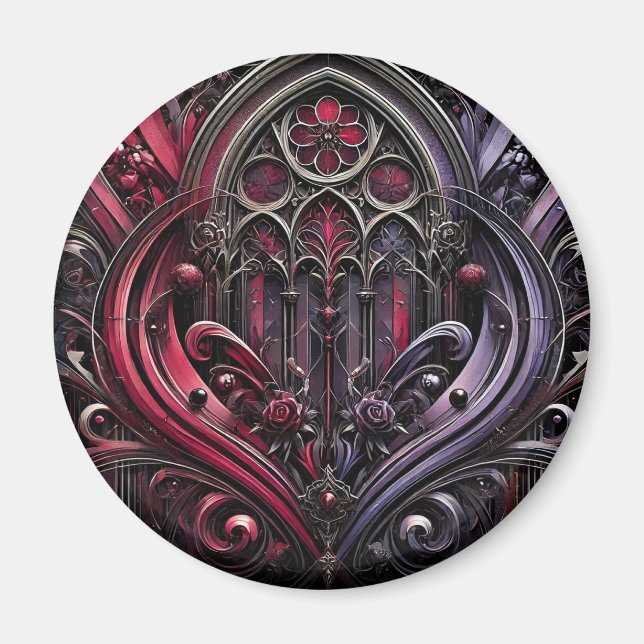 Imã Ímã Decorativo Arcos Rosa Gótico (Frente)