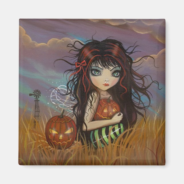 Imã Ímã Decorativo de Fada de Halloween (Frente)