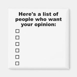 Imã Ímã Divertido de Lista de Opinião