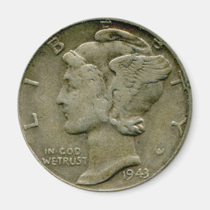 Imã Ímã do anverso da moeda de dez centavos de 1943