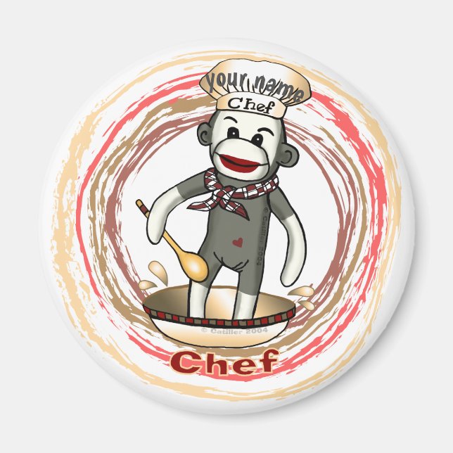 Imã Ímã do Chef Macaco de Meia (Frente)